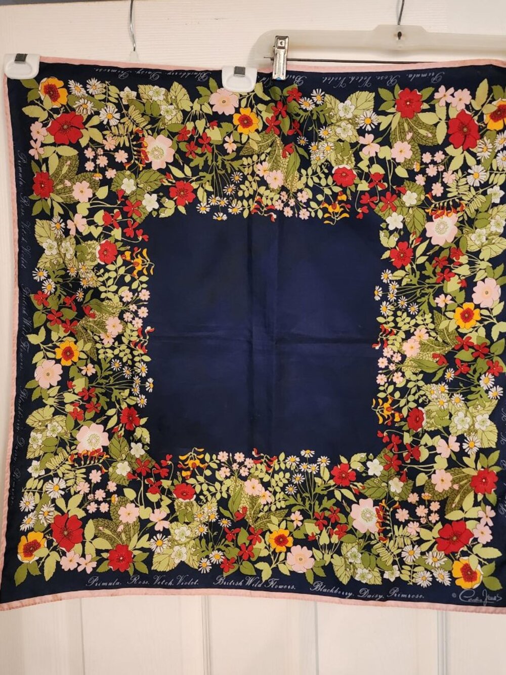 "Wildflowers of Britain" square headscarf by Cornelia Jones